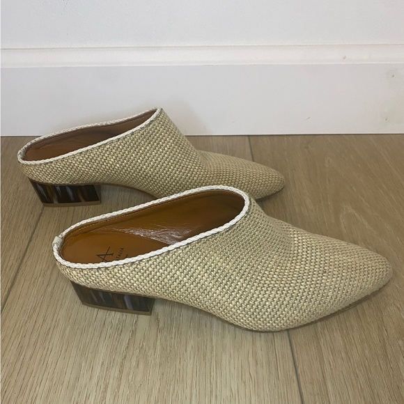 Aquatalia Fife Woven Leather Mule Canvas Slide - Picture 8 of 10